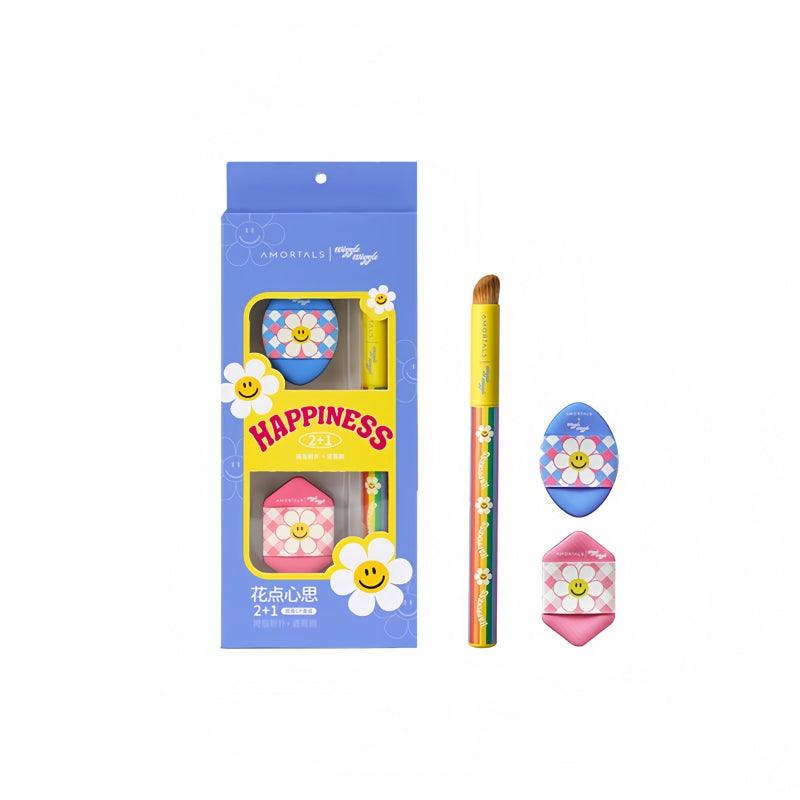 Amortals Wiggle Wiggle Concealer Tools Mini Puff n Brush Set