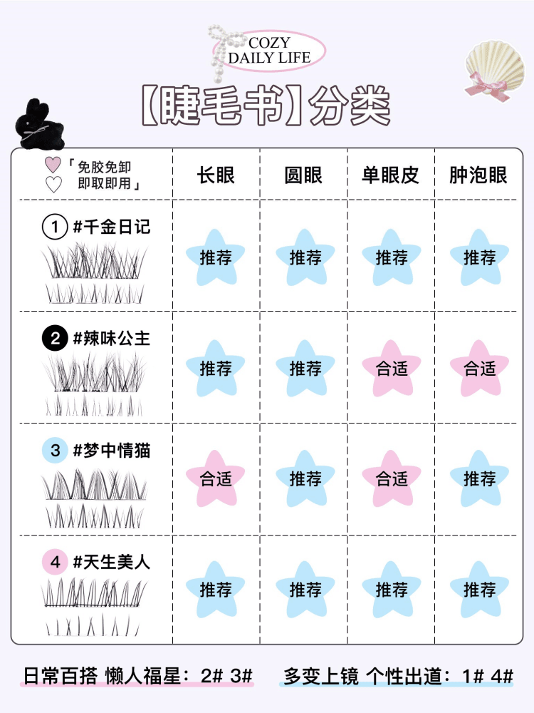 Flortte Cozy Daily Life Glue Free False Eyelashes