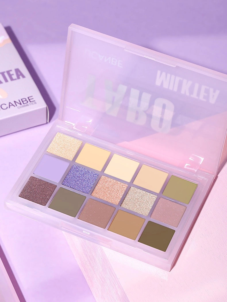 15 Colors Eyeshadow Palette Taro Milktea 10.8g