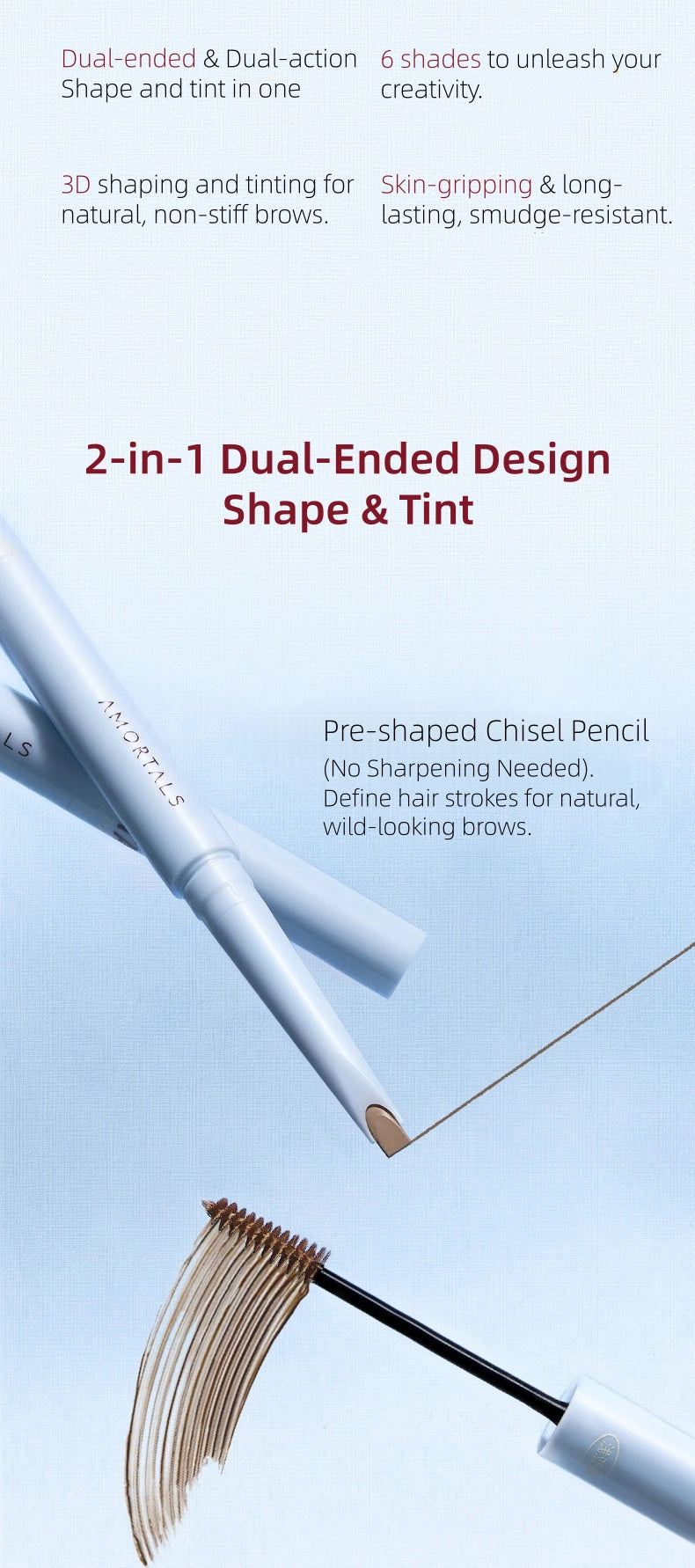 AMORTALS - Silk-Matte Duo Brow Definer and Tint 220mg+1.2g
