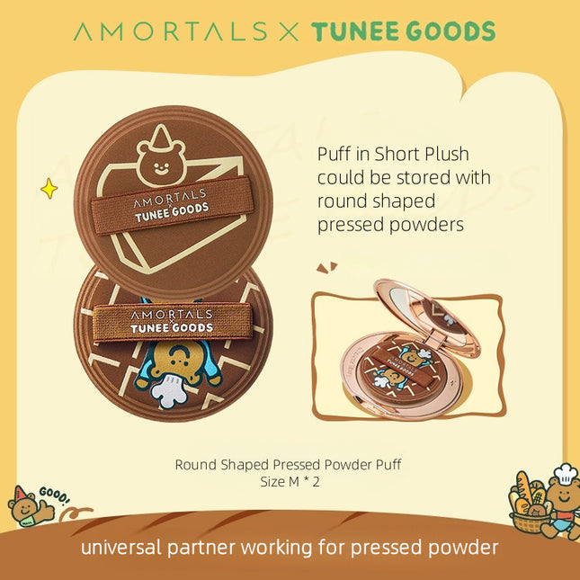 AMORTALS - TUNEE GOODS Round Shaped Pressed Powder Puff
