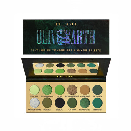 De'Lanci - Olive Earth 12 Colors Multichrome Green Makeup Palette 18.8g