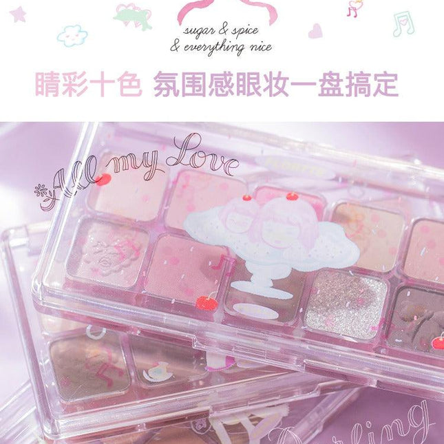 Flortte - Wackky 10 Colors Eyeshadow Palette 7.5g