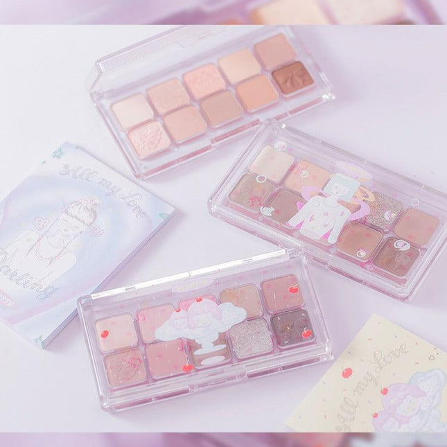 Flortte - Wackky 10 Colors Eyeshadow Palette 7.5g