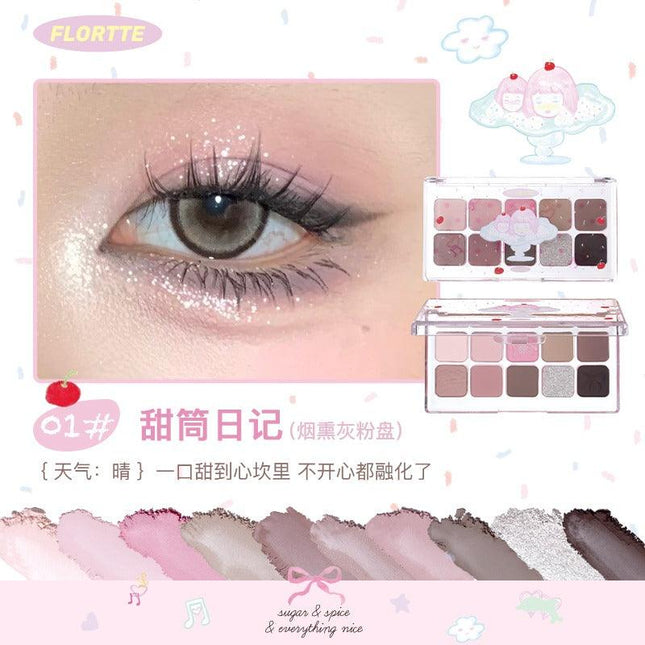 Flortte - Wackky 10 Colors Eyeshadow Palette 7.5g