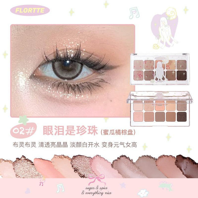 Flortte - Wackky 10 Colors Eyeshadow Palette 7.5g
