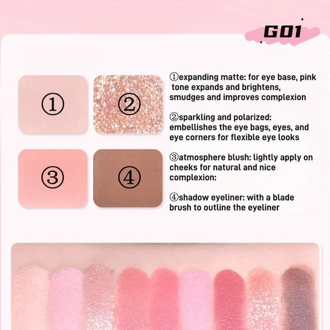 GOGOTALES - 9 Colors Eyeshadow Palette 11g