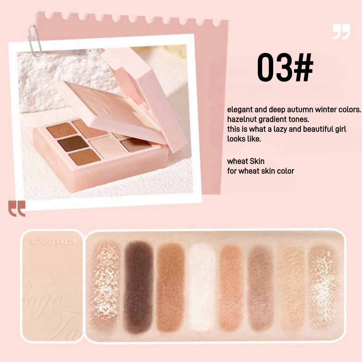 GOGO TALES 2-IN-1 Kit Pressed Powder Eyeshadow Palette GT740