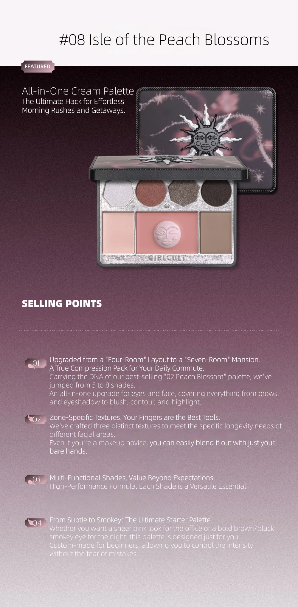 GirlCult - The Peach Blossom Spring Complex Face Palette