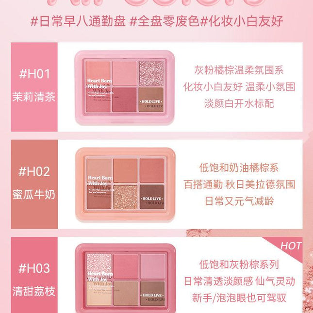 HOLDLIVE - 6 Colors Eye Shadow 9g