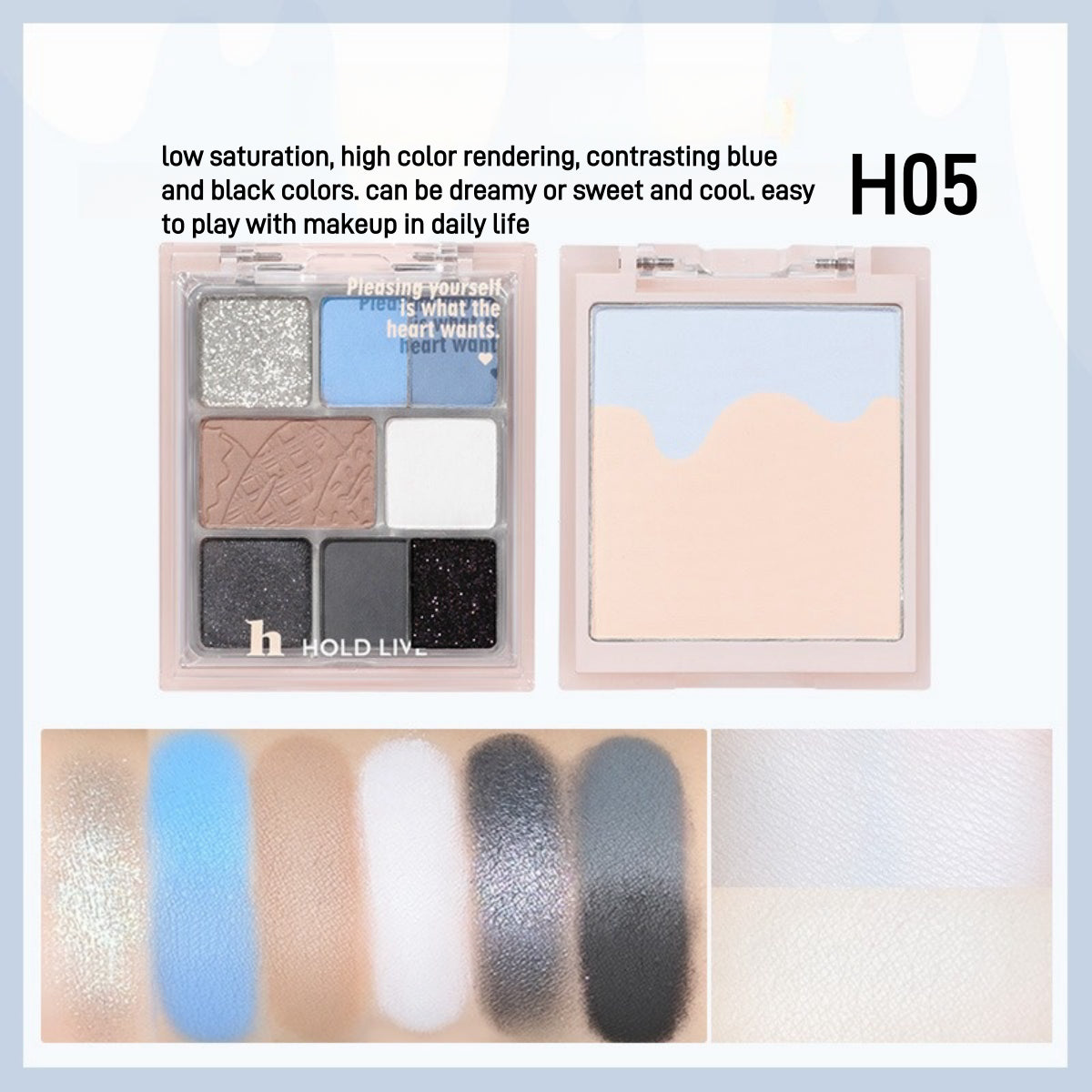 HOLD LIVE 3 in 1 Face Palette Powder Blusher Eyeshadow HL756