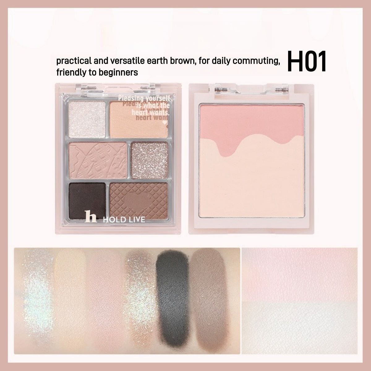 HOLD LIVE 3 in 1 Face Palette Powder Blusher Eyeshadow HL756