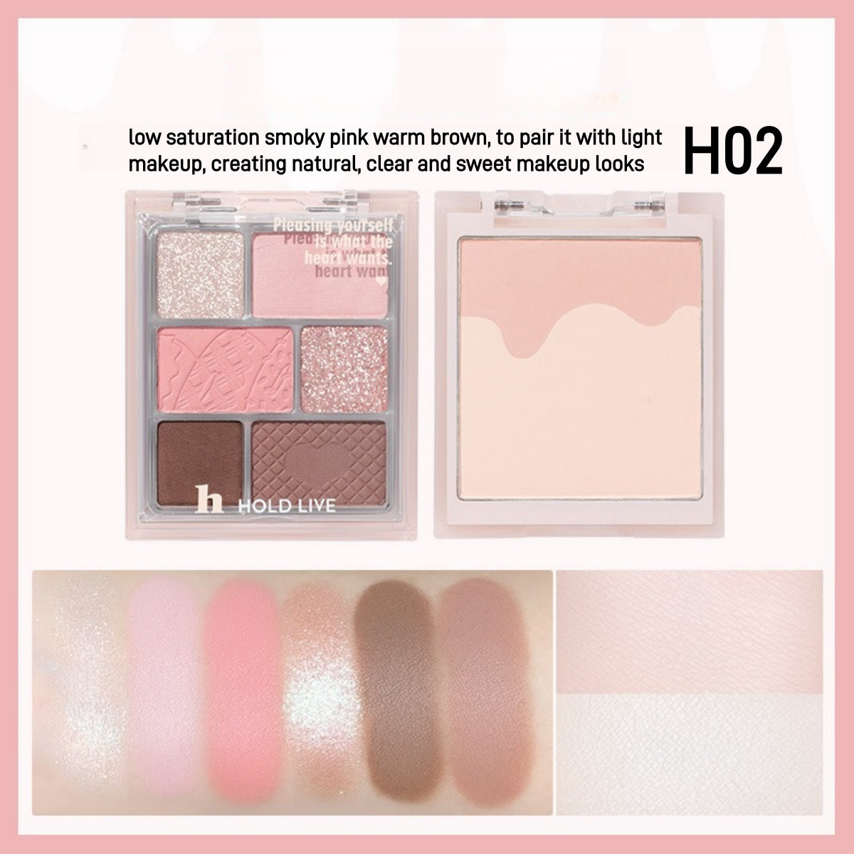 HOLD LIVE 3 in 1 Face Palette Powder Blusher Eyeshadow HL756