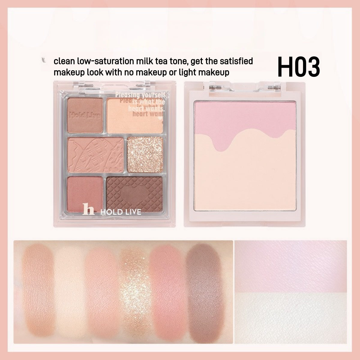 HOLD LIVE 3 in 1 Face Palette Powder Blusher Eyeshadow HL756