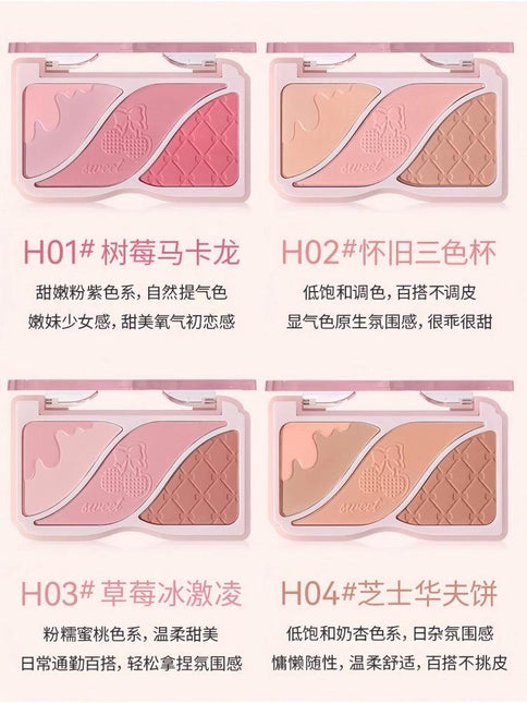 HOLD LIVE Triple Colors Powder Blusher HL750