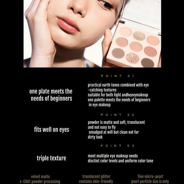 INTOYOU - Nine-color Eyeshadow Palette 7.2g