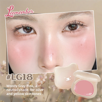 LEEMEMBER Purple Floral Bear Hydrating Cream Blush 4g