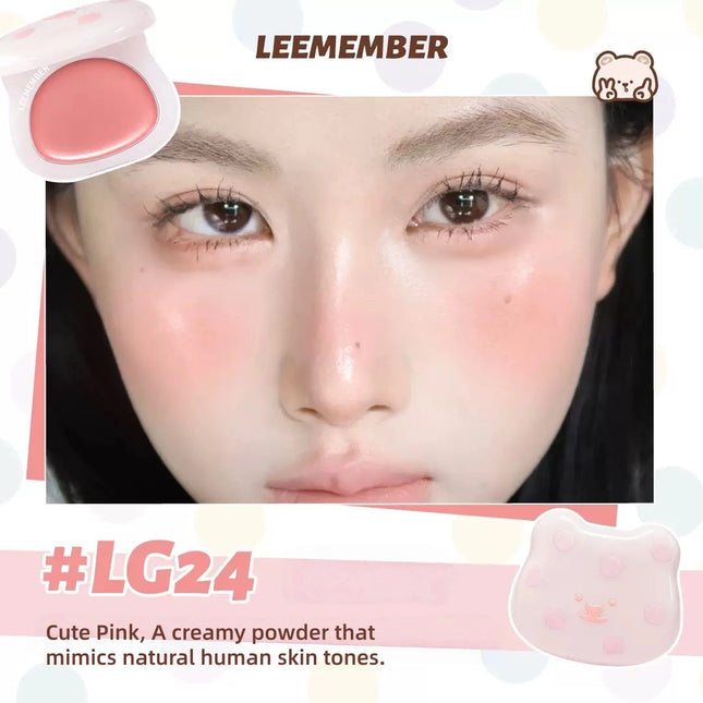 LEEMEMBER - Purple Floral Bear Hydrating Cream Blush 4g