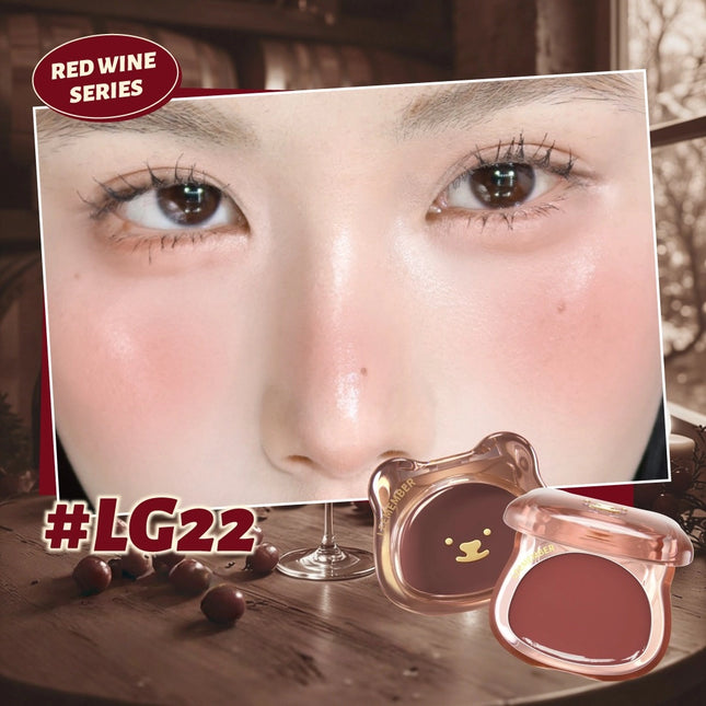LEEMEMBER - Purple Floral Bear Hydrating Cream Blush 4g