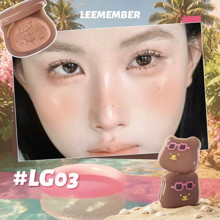 LEEMEMBER - Purple Floral Bear Hydrating Cream Blush 4g