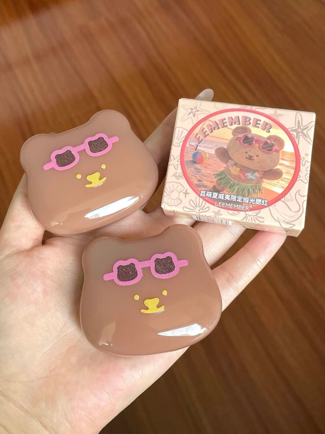 LEEMEMBER - Purple Floral Bear Hydrating Cream Blush 4g