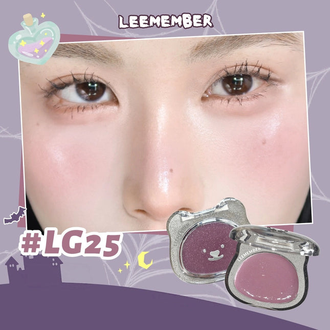 LEEMEMBER - Purple Floral Bear Hydrating Cream Blush 4g