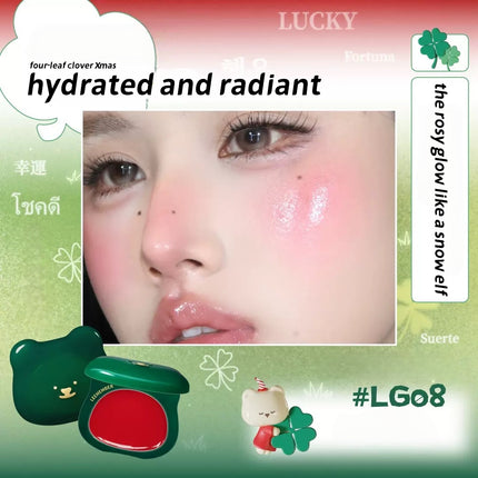 LEEMEMBER Purple Floral Bear Hydrating Cream Blush 4g