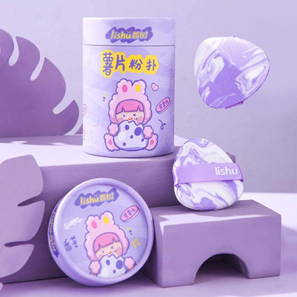 LISHU Chips Bucket Makeup Puff Violet LS005