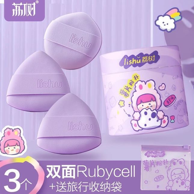 LISHU Chips Bucket Rubycell Makeup Puff Violet LS006