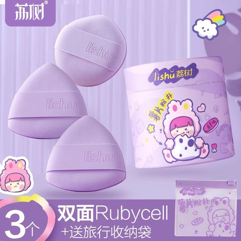 LISHU Chips Bucket Rubycell Makeup Puff Violet LS006