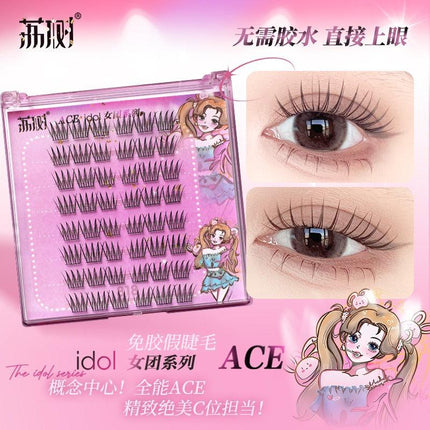 LISHU POP Girls Makeup Glue Free False Eyelashes 48 LS028