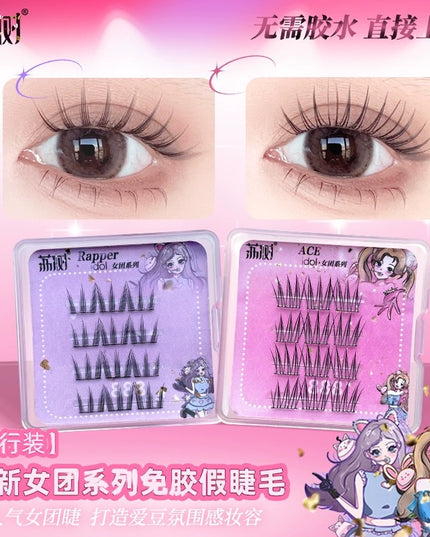 LISHU POP Girls Makeup Glue Free False Eyelashes 48 LS028