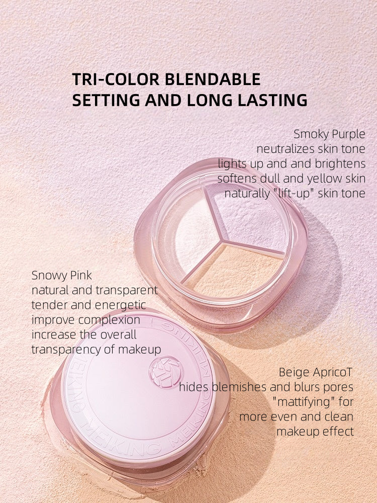 MEIKING - Wild Rose Tricolor Blurring Setting Powder 7g