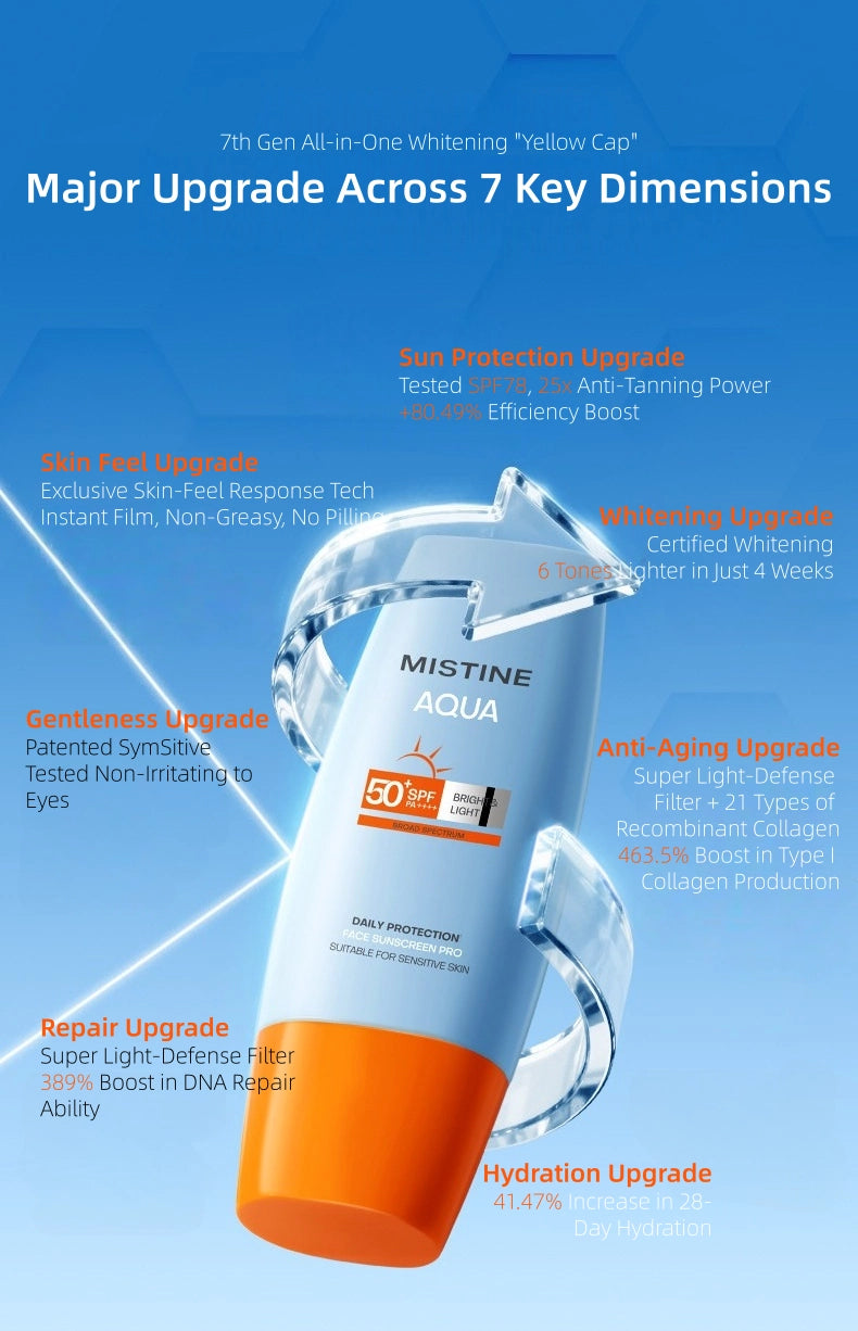 MISTINE - Aqua Base Daily Protection Bright and Light Face Sunscreen Pro 40ml