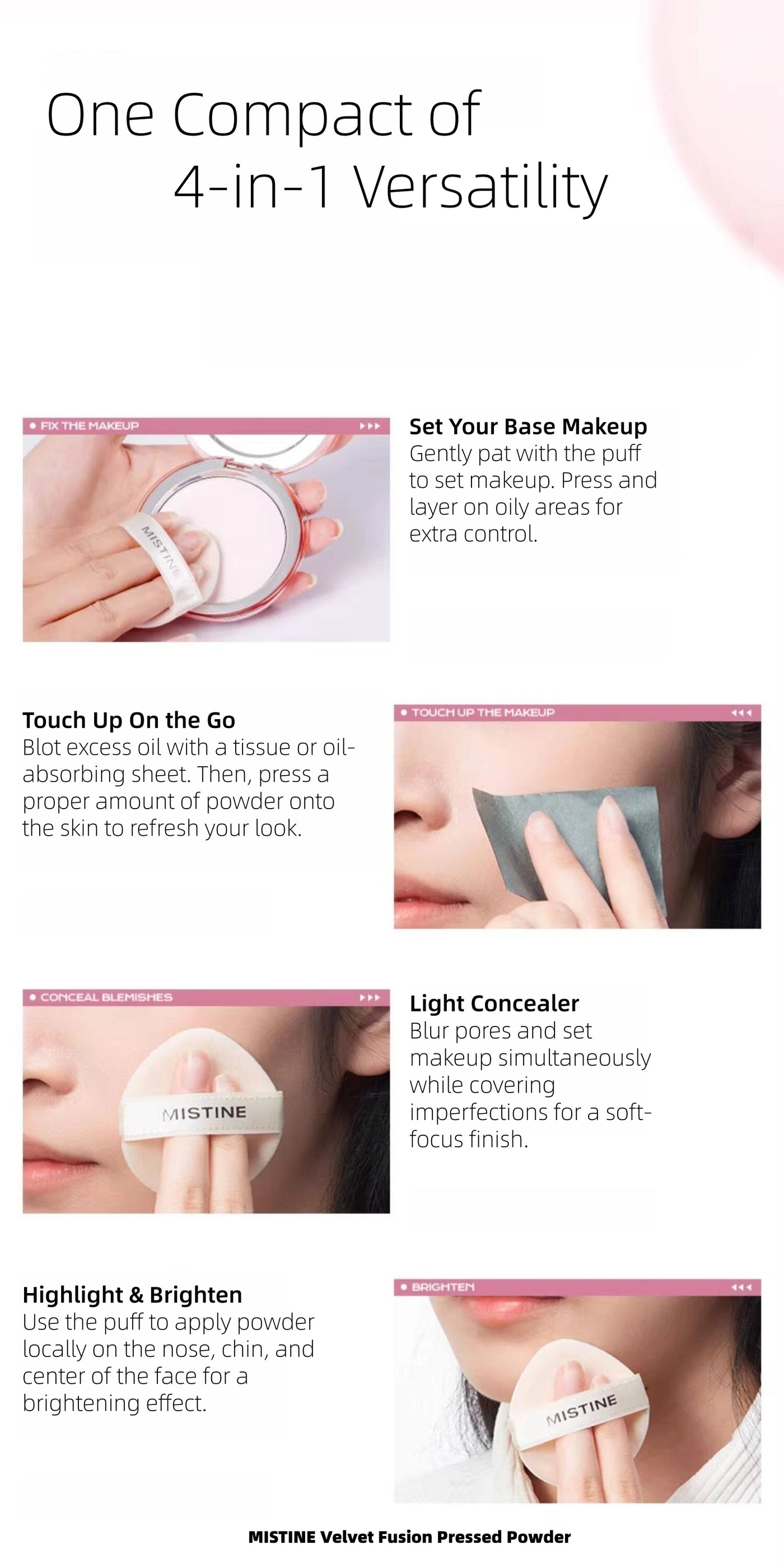 MISTINE - Velvet Fusion Pressed Powder 9g