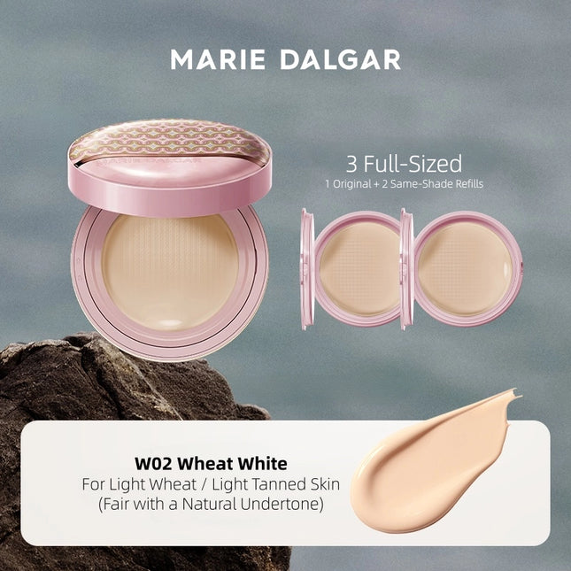 [Mountain and Sea] Marie Dalgar - Seed Skin-Fit Cushion Foundation｜Dry Skin Formula 15g*3