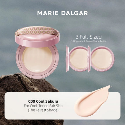 [Mountain and Sea] Marie Dalgar - Seed Skin-Fit Cushion Foundation｜Dry Skin Formula 15g*3