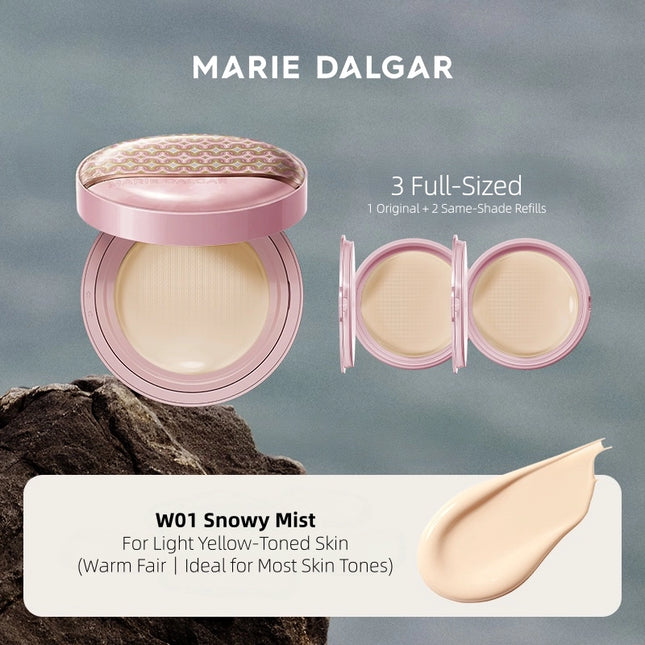 [Mountain and Sea] Marie Dalgar - Seed Skin-Fit Cushion Foundation｜Dry Skin Formula 15g*3