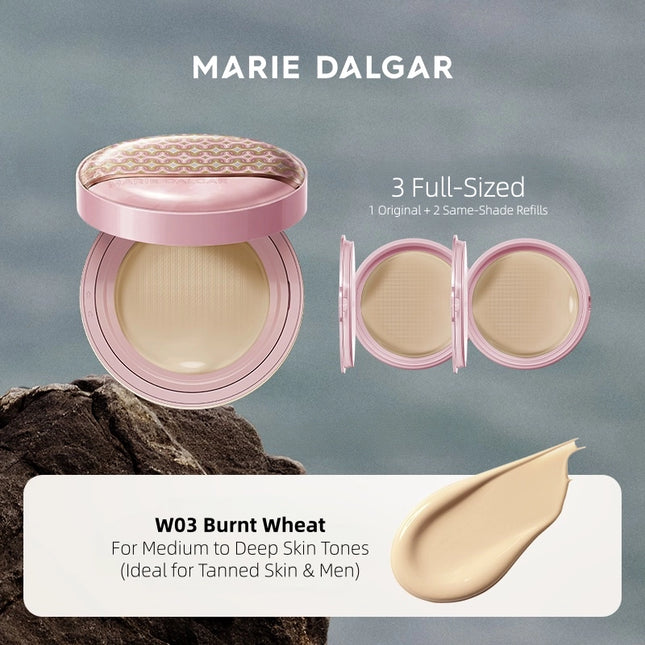 [Mountain and Sea] Marie Dalgar - Seed Skin-Fit Cushion Foundation｜Dry Skin Formula 15g*3