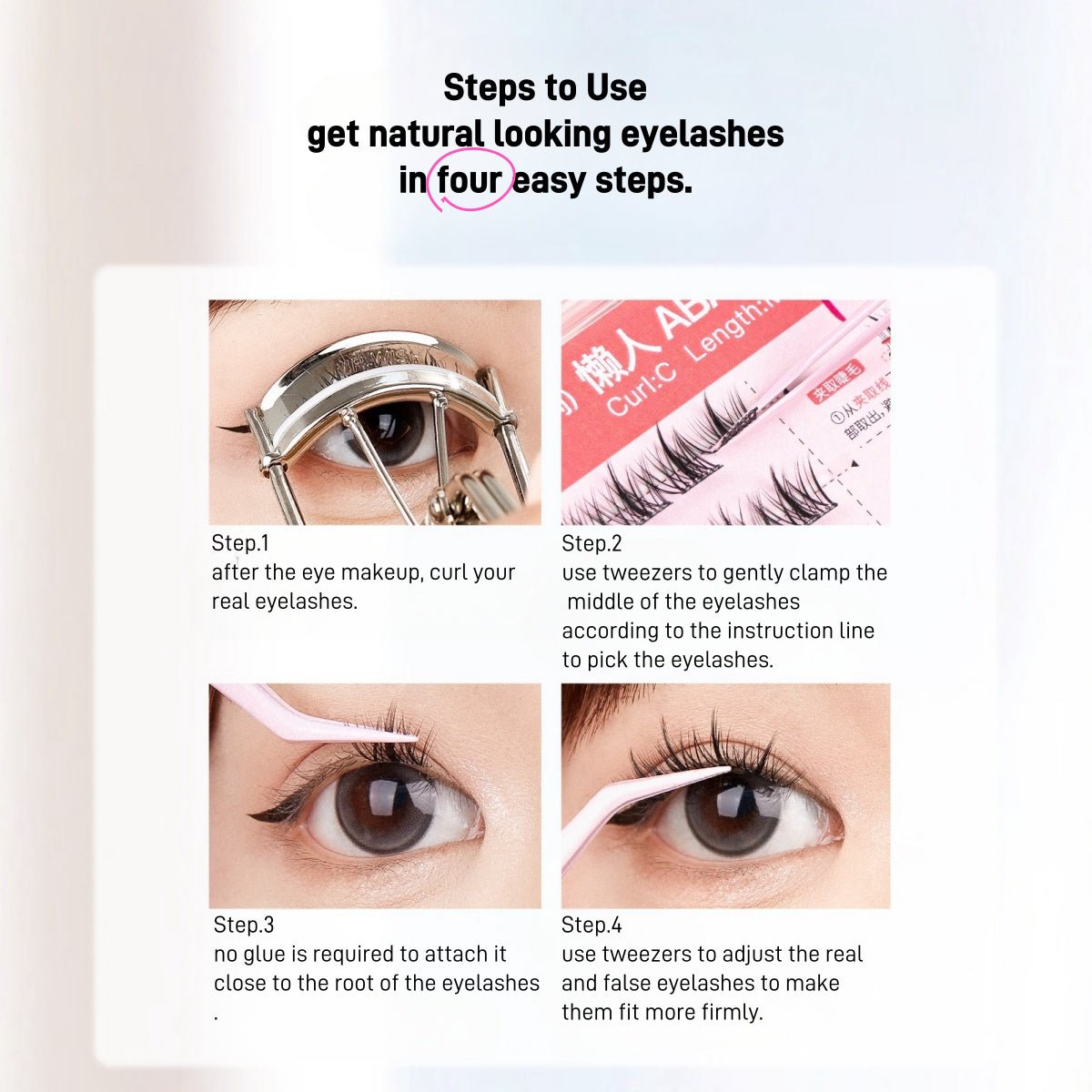 Mr. Wish 3 Steps for Lazy Girls Glue Free False Eyelashes MW005