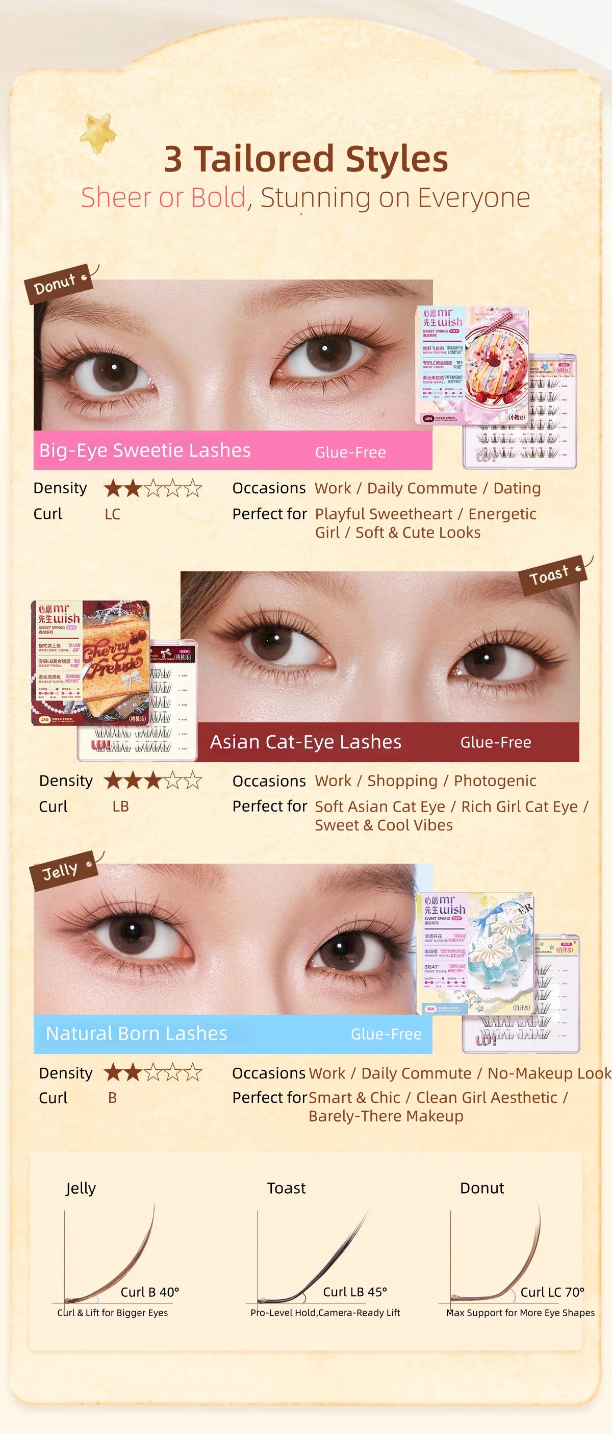 Mr.Wish - Sweet Spring Glue Free False Eyelashes 48 Clusters