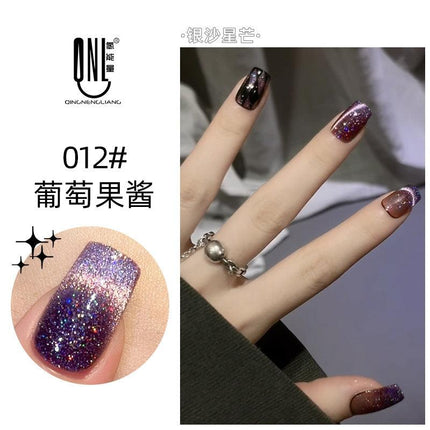 Nail Color Glue Cat Eye Silver Sand Effect YSN006 - Chic Decent