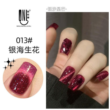 Nail Color Glue Cat Eye Silver Sand Effect YSN006 - Chic Decent