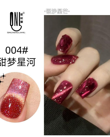 Nail Color Glue Cat Eye Silver Sand Effect YSN006 - Chic Decent