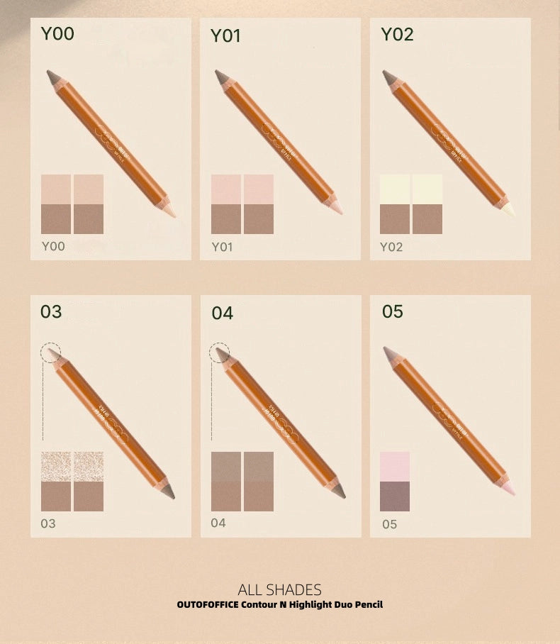 OUTOFOFFICE - Contour N Highlight Duo Pencil 5g