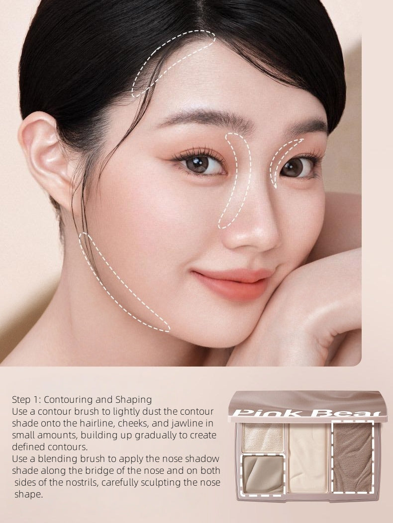 Palette de poudre contouring pratique Pink Bear 10 g