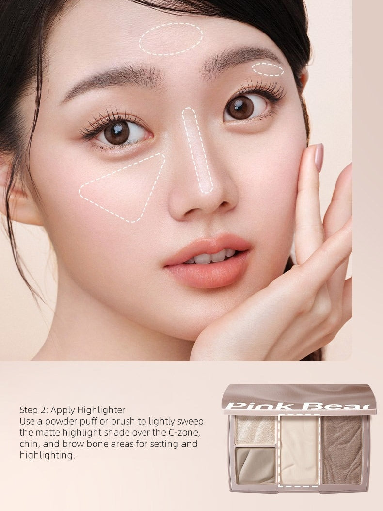 Palette de poudre contouring pratique Pink Bear 10 g