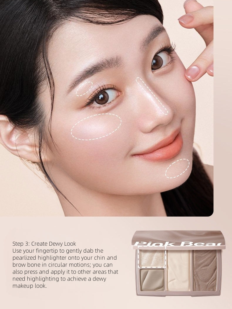 Palette de poudre contouring pratique Pink Bear 10 g