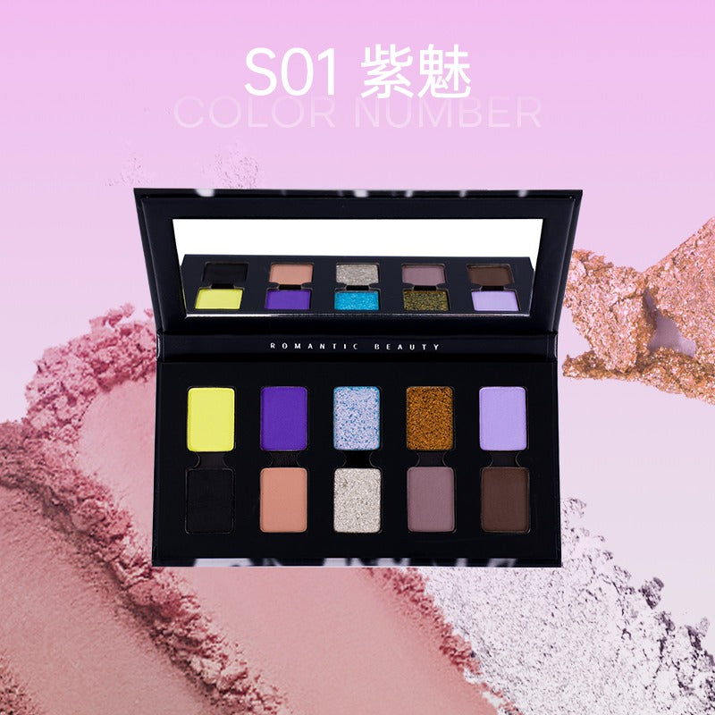 Romantic Beauty 10 Colors Eyeshadow Palette Smoky Makeup RMT043