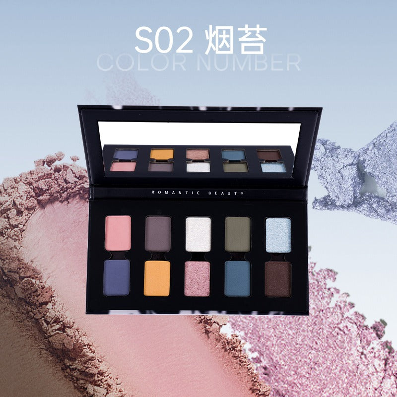 Romantic Beauty 10 Colors Eyeshadow Palette Smoky Makeup RMT043